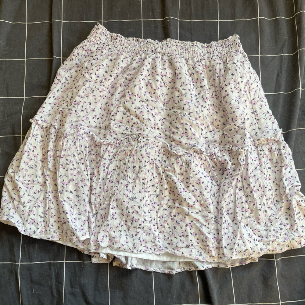 Floral White Skirt